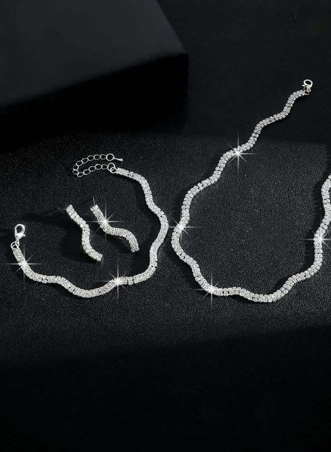 Take Two  3-Piece Embellished Necklace, Bracelet And Earrings Jewelry Set for Women | Best Price UAE